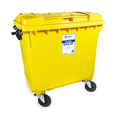 600 Ltr Oil Only Spill Kit - 4 Wheeled Bin | Lekavarnarsett / Uppsogssett