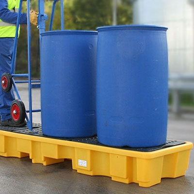 4 drum Polyethylene Spill Pallet - Inline | Lekalokun