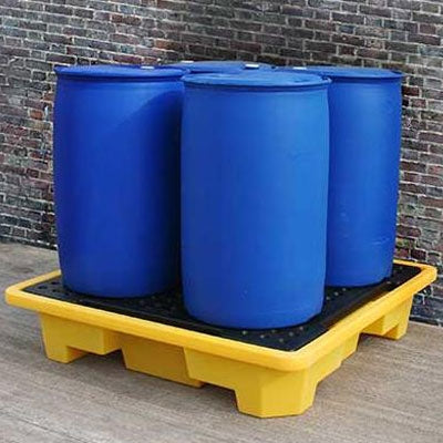 4-drum Polyethylene Spill Pallet - Stackable | Lekalokun
