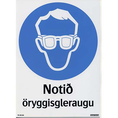 Notið öryggisgleraugu A4