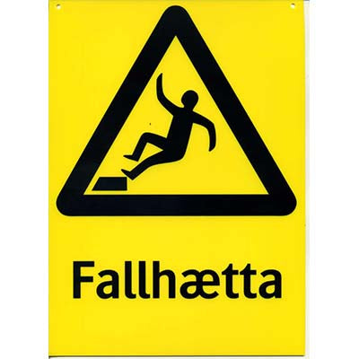 Skilti Fallhætta 210 X 297 mm